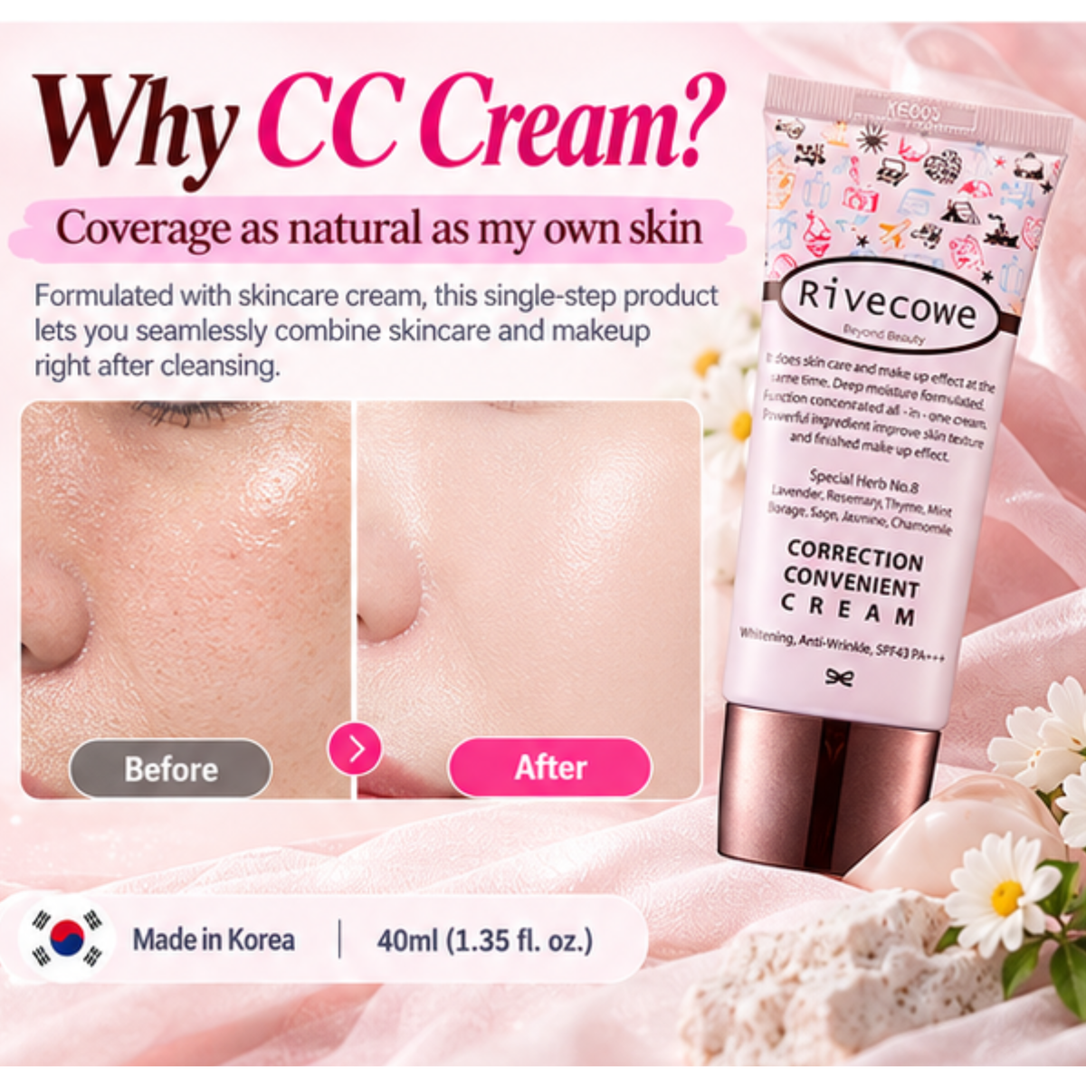 Rivecowe Correction Convenient CC Cream with SPF 43
