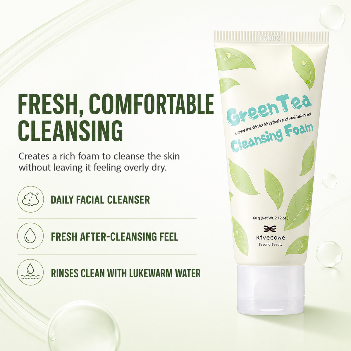 Rivecowe Green Tea Cleansing Foam