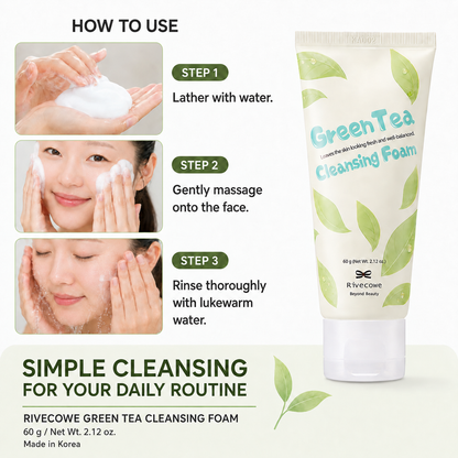 Rivecowe Green Tea Cleansing Foam